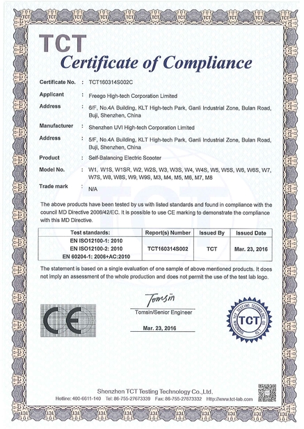 중국 Freego High-Tech Corporation Limited Co., Ltd. 인증